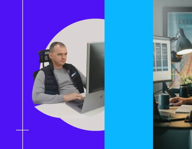 The author of article on AI software development Ruslan Moroz working in his office