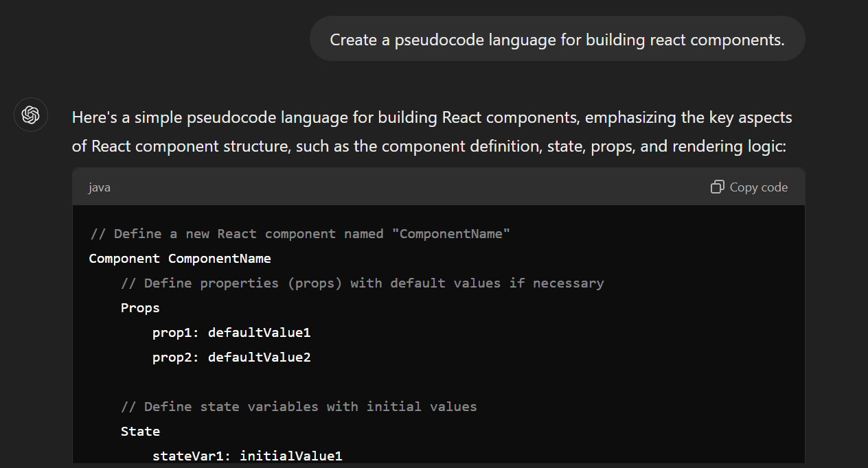 Pseudocode language creation part 1